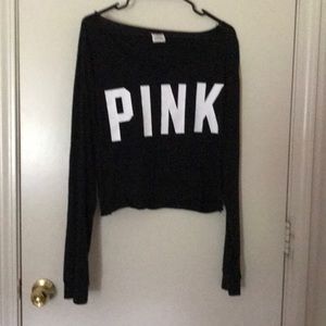 Large pink black white half shirt from pink